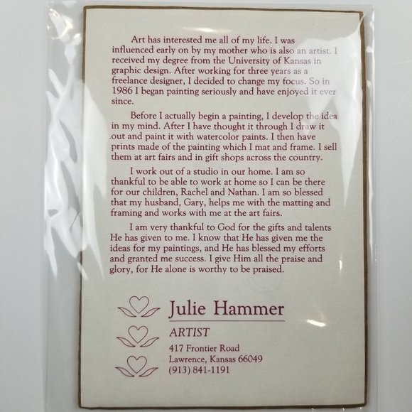 Julie Hammer Noah's Ark 5x7 Blue & Red Matted Print NWOT - Picture 3 of 4